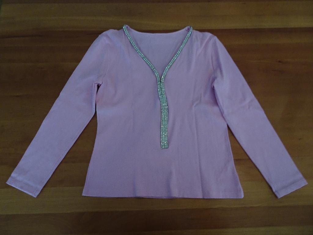 ZUCCHERO roze top met Swarovski stenen, Kleding | Dames, ZUCCHERO, Maat 42/44 (L), Nieuw, Ophalen of Verzenden