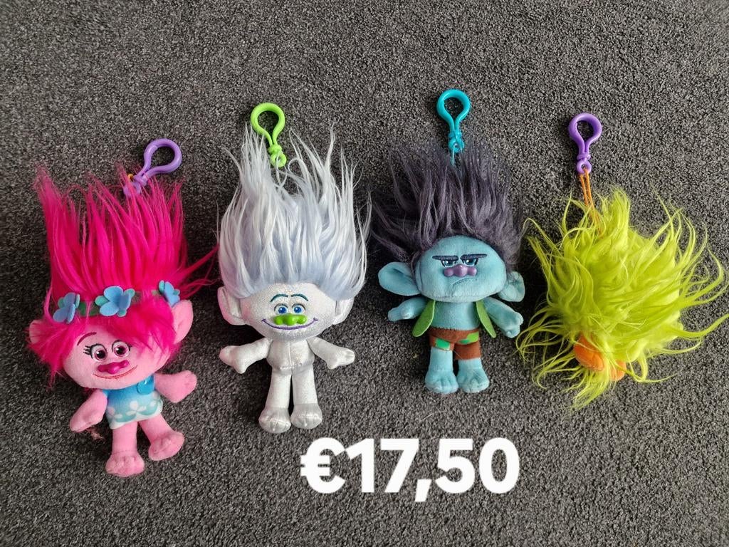 Trolls Poppy Knoest en 2 andere Trollen Sleutelhangers, Ophalen of Verzenden