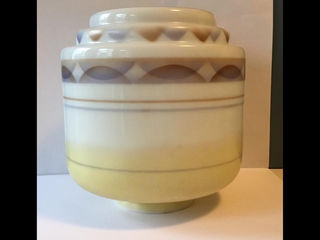 Vintage Art Deco Plafond Lampje ( in Hilversum ), Ophalen of Verzenden, Gebruikt, Glas, Art Deco