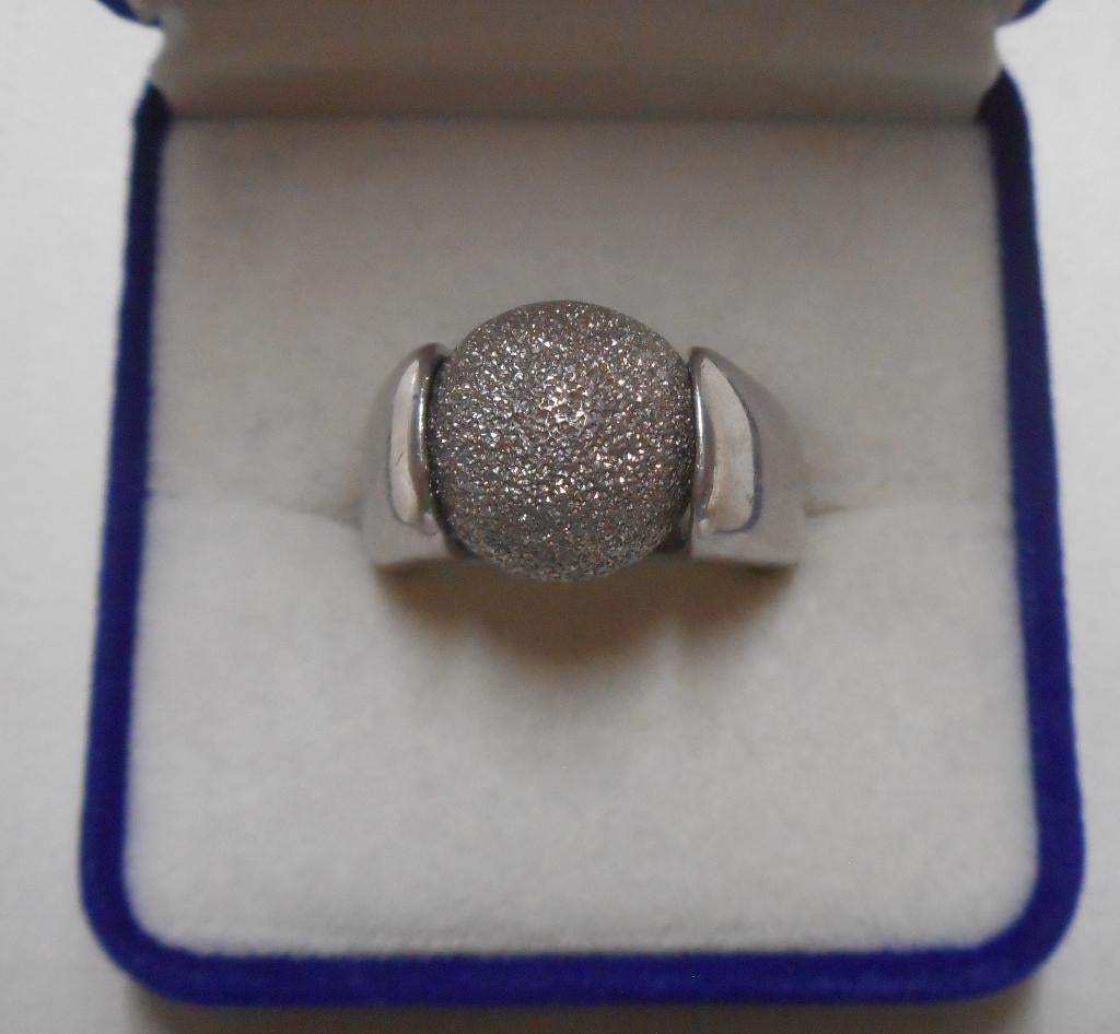 Zilveren melano ring met wisselbol nr.1308, Gebruikt, Verzenden, Kleiner dan 17, Dame