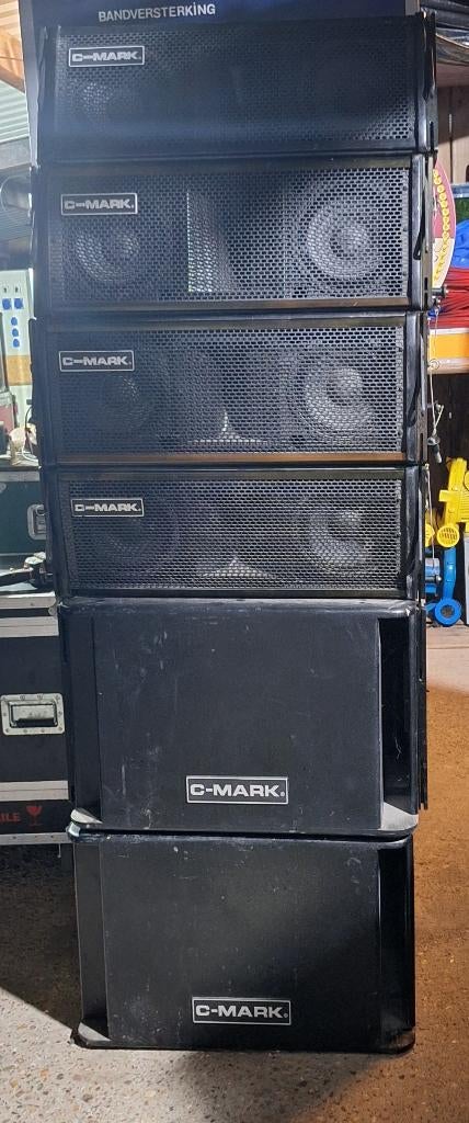 Te koop Line-array 4 x C-Mark ct2844x top en 2 x ct1501x sub, Gebruikt, Subwoofer, 120 watt of meer, Ophalen