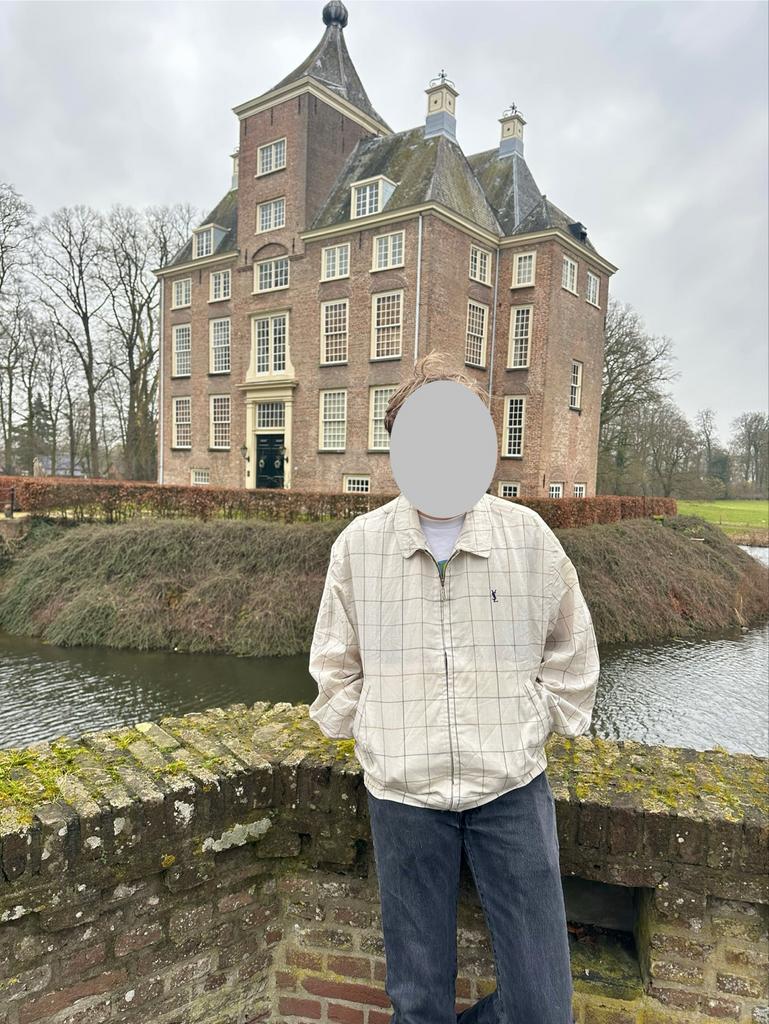 Yves Saint Laurent Harrington Jas - Stijlvol!, Ophalen of Verzenden, Zo goed als nieuw, Maat 52/54 (L), Beige