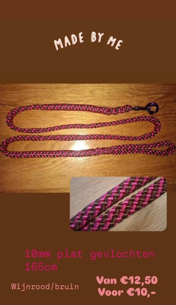 Handgemaakte hondenlijn van PPMF, Dieren en Toebehoren, Ophalen of Verzenden, Nieuw, Hondenriem