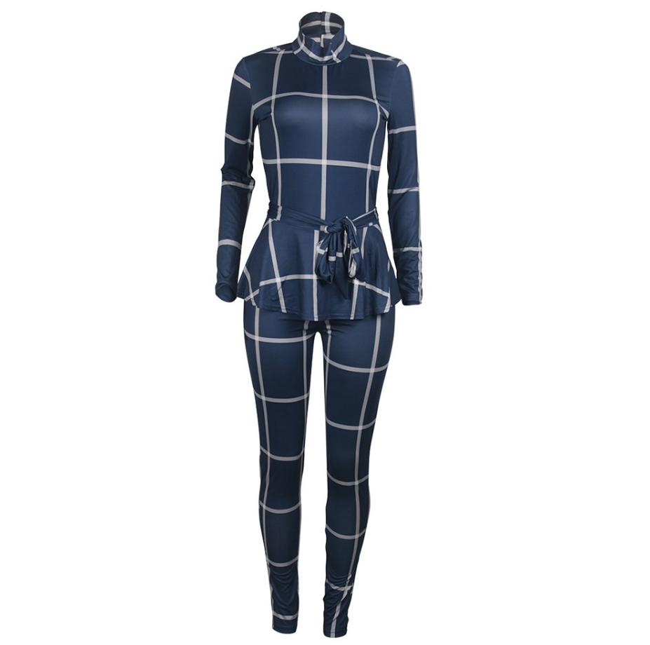 Blauwe witte geruite jumpsuit catsuit dames vrouwen strakke, Verzenden, Nieuw, Maat 38/40 (M), Blauw