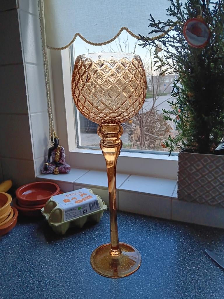 Glazen bokaal, Ophalen of Verzenden, Overige kleuren, Glas, Minder dan 50 cm