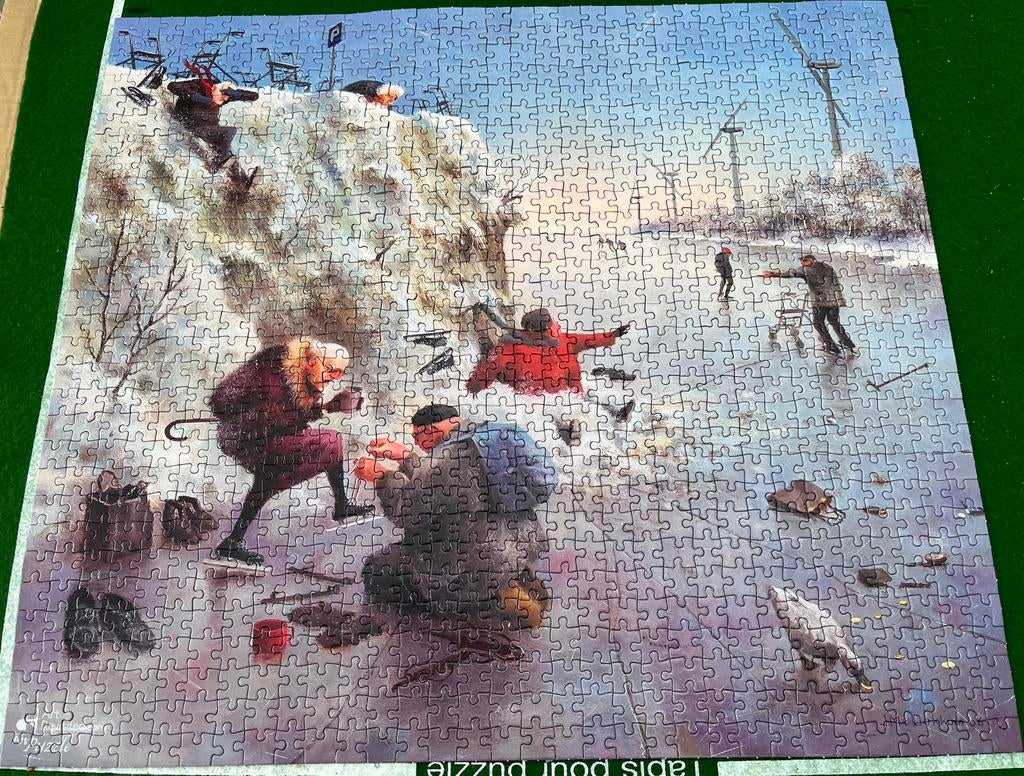 Marius van Dokkum legpuzzel ‘IJspret’ 1000 st, Ophalen of Verzenden, 500 t/m 1500 stukjes, Zo goed als nieuw