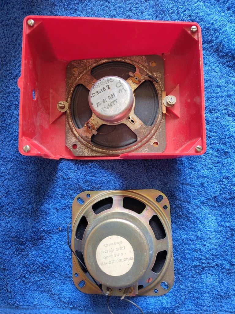 2 Philips luidsprekers, Ophalen of Verzenden, Minder dan 60 watt, Front, Rear of Stereo speakers, Philips