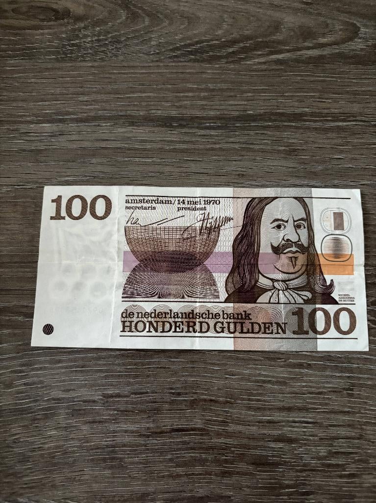 Biljet 100 gulden Michiel de Ruyter, 1970, Postzegels en Munten, Bankbiljetten | Nederland, Ophalen of Verzenden, 100 gulden