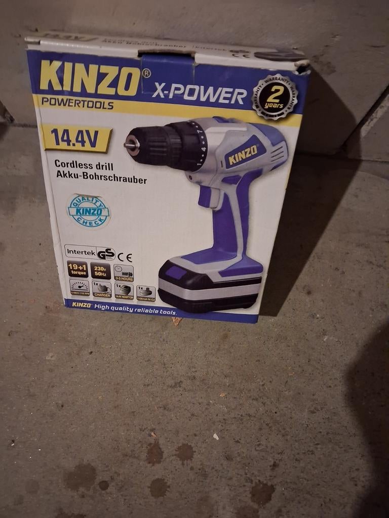 Kinzo X-Power 14.4V Accu Boormachine, Variabele snelheid, Ophalen of Verzenden, Minder dan 400 watt, Zo goed als nieuw