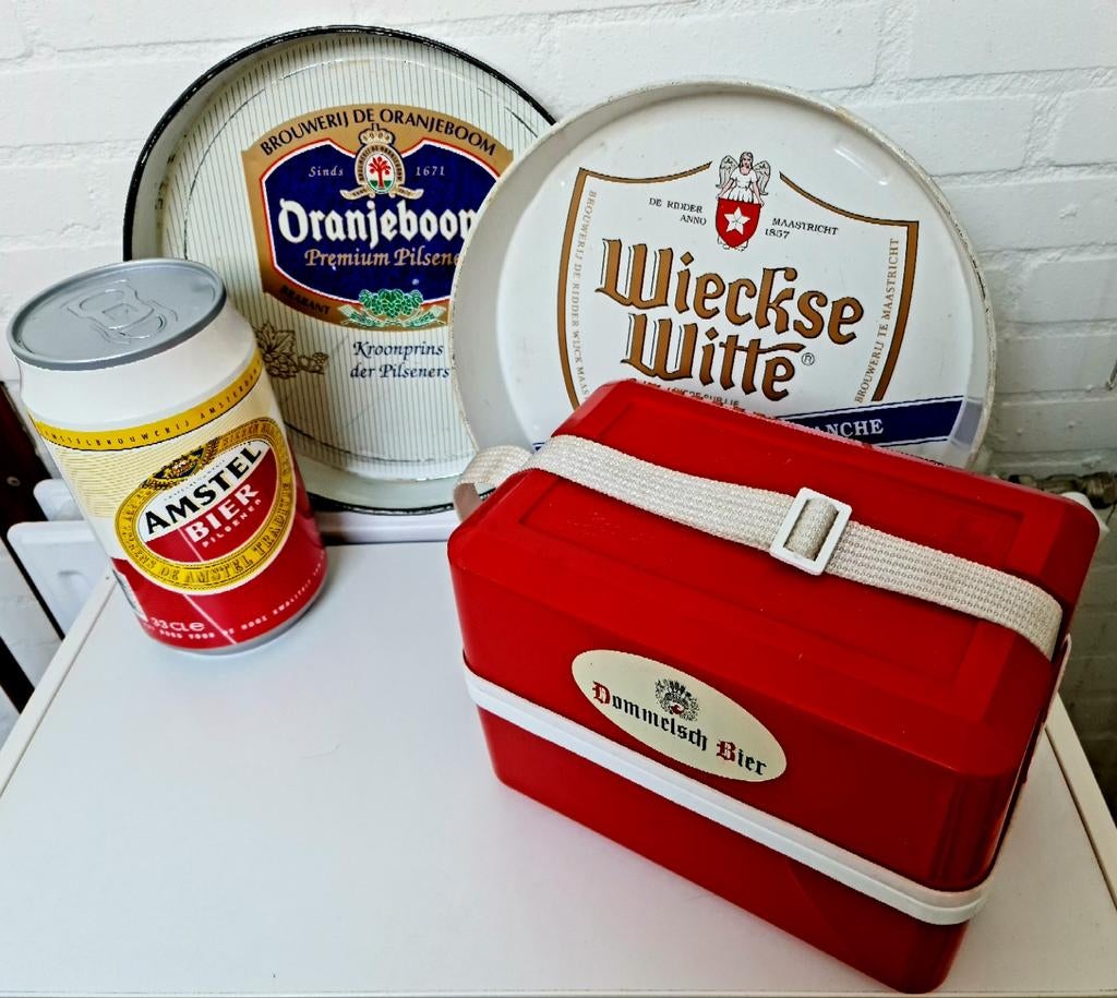 Verzameling bier items Dommelsch Oranjeboom Amstel enz., Verzamelen, Biermerken, Ophalen, Gebruikt, Reclamebord, Plaat of Schild