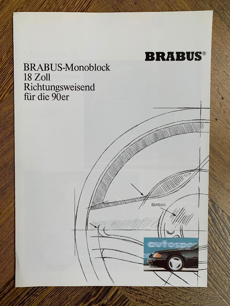 Zeldzame folder Mercedes-Benz Brabus Monoblock velgen 1990, Nieuw, Mercedes-Benz, Mercedes, Ophalen of Verzenden