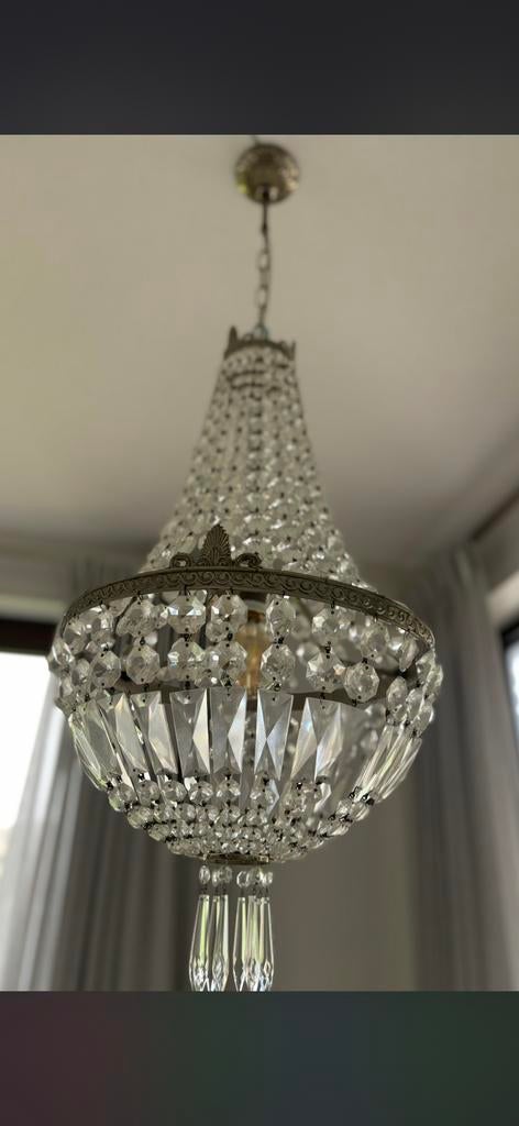 1960s Chandelier, Ophalen of Verzenden, Zo goed als nieuw, Glas, 1960s