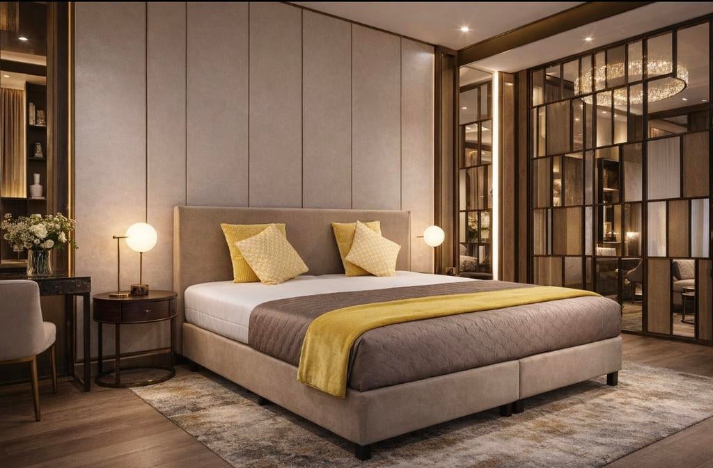 Boxsprings al vanaf €695,- direct meenemen!!, Ophalen, Zwart, Overige maten, Grijs