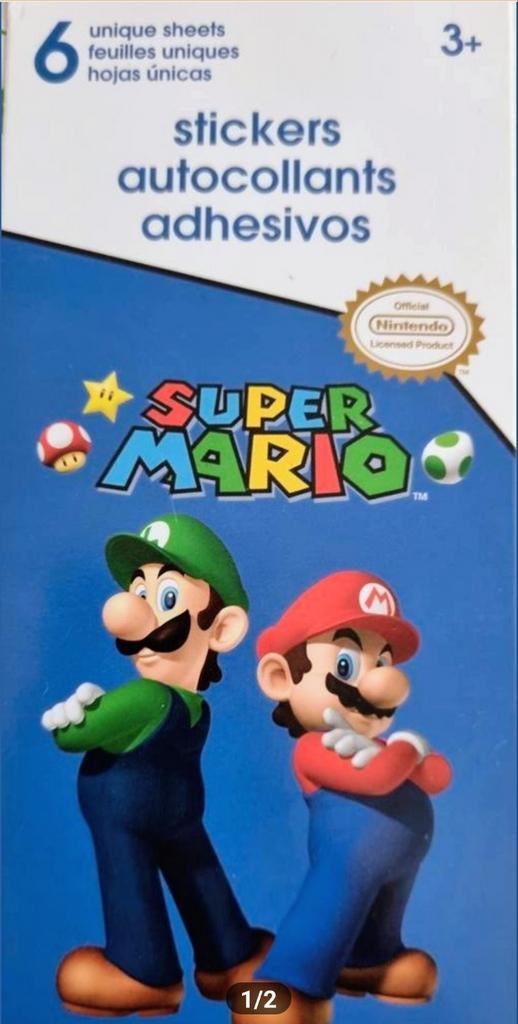 Super Mario Stickers, Ophalen of Verzenden, Nieuw, Sticker