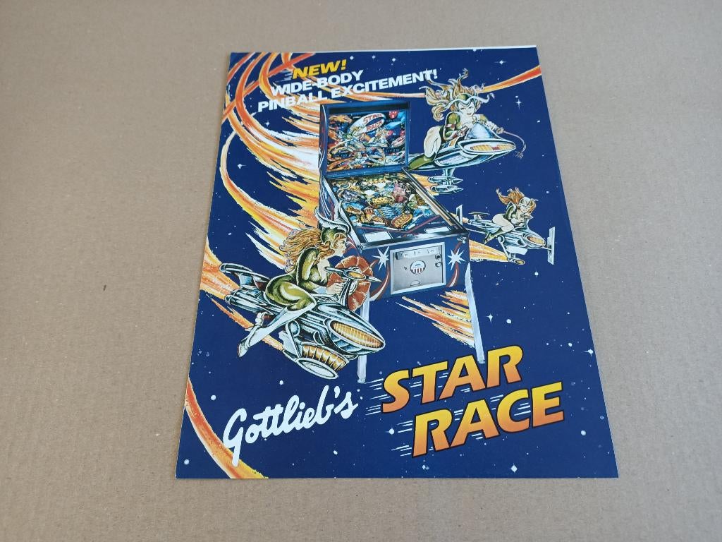 Flyer/ Folder: Gottlieb Star Race (1980) Flipperkast, Ophalen of Verzenden, Gebruikt, Elektronisch, Flipperkast