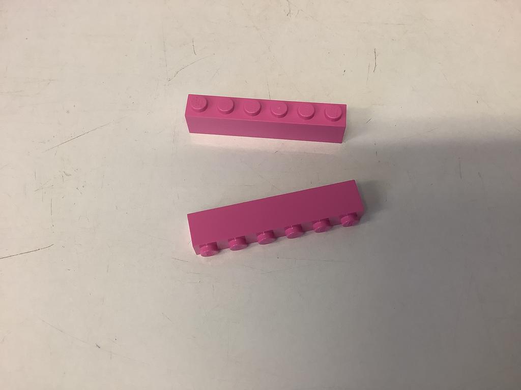 Lego steen 1x6 donker roze, Ophalen of Verzenden, Gebruikt, Losse stenen, Lego