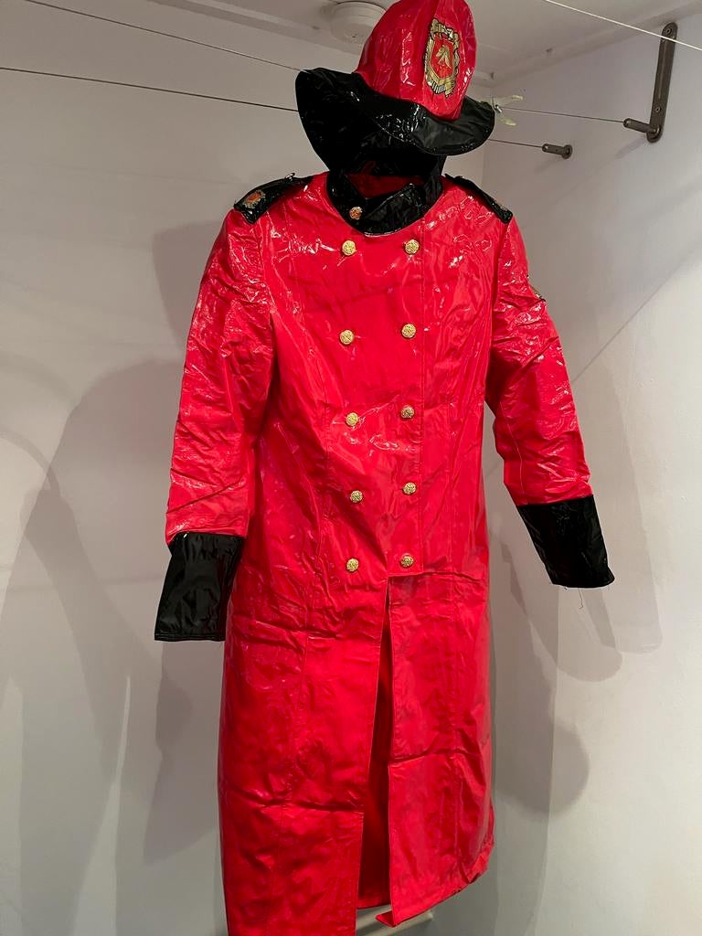 Prachtige brandweerjas enkellang, Ophalen of Verzenden, Zo goed als nieuw, Maat 36 (S), Carnaval