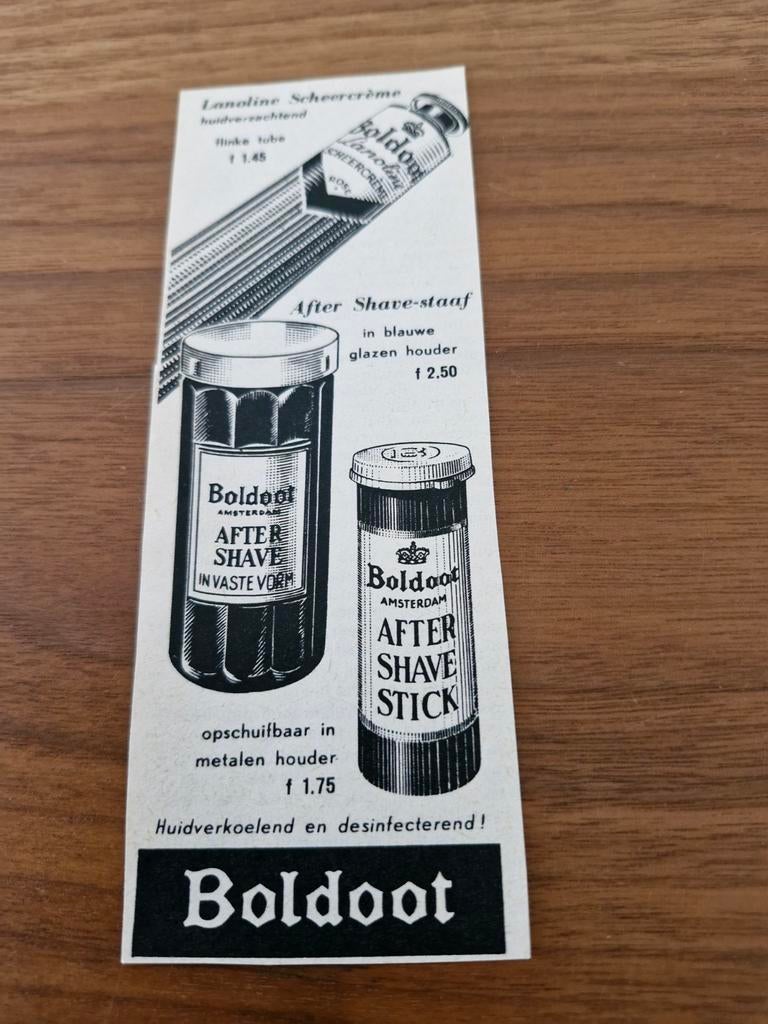 029 Oude Boldoot en Blue Stick Reclame Advertenties, Ophalen of Verzenden, Gebruikt, Reclamebord