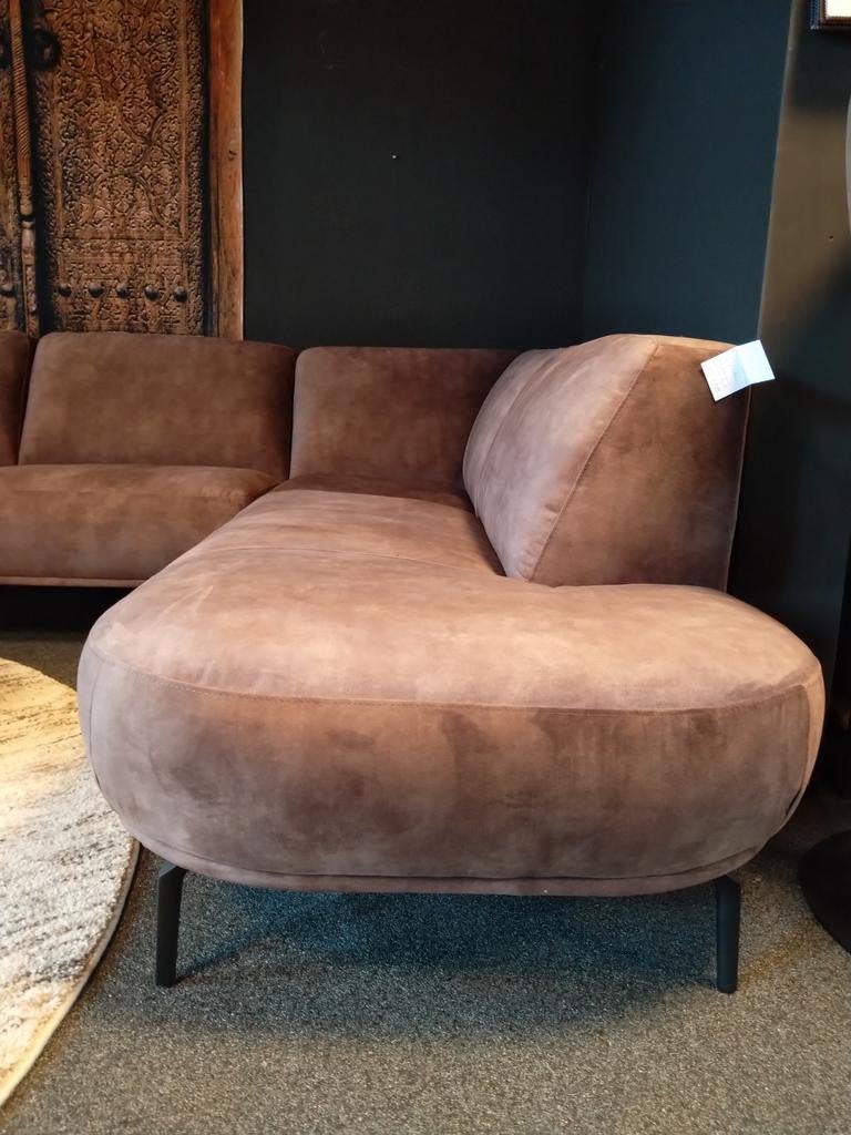 Hoekbank bankstel velours " Shadow", Ophalen of Verzenden, Nieuw, Hoekbank, Leer