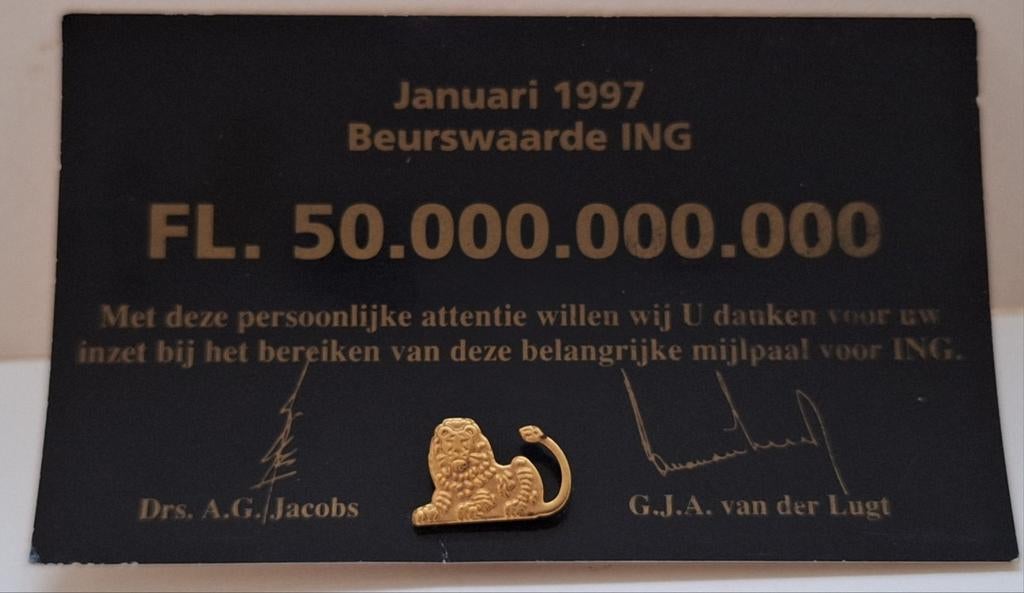 ING Beurs Pin - Leeuw - 1997, Ophalen of Verzenden