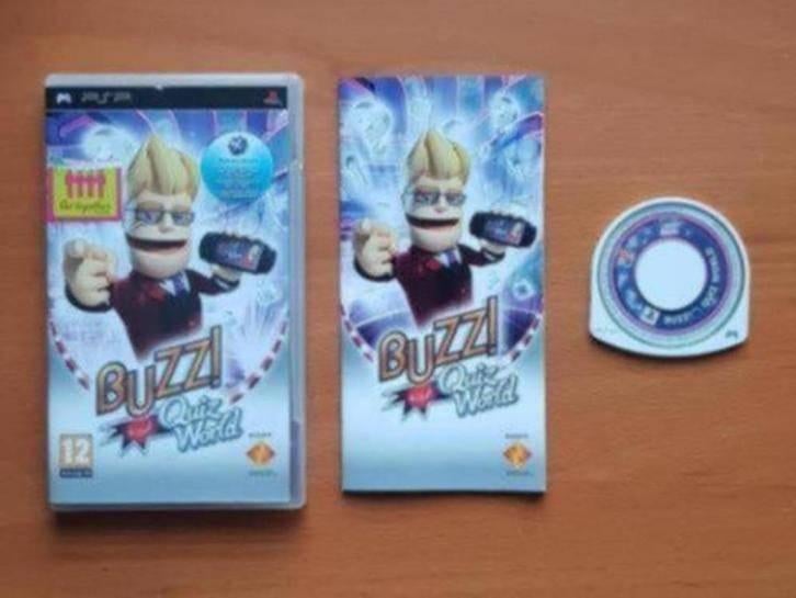 PSP | Buzz Quiz World, Spelcomputers en Games, Games | Sony PlayStation Portable, Gebruikt, Puzzel en Educatief, 3 spelers of meer