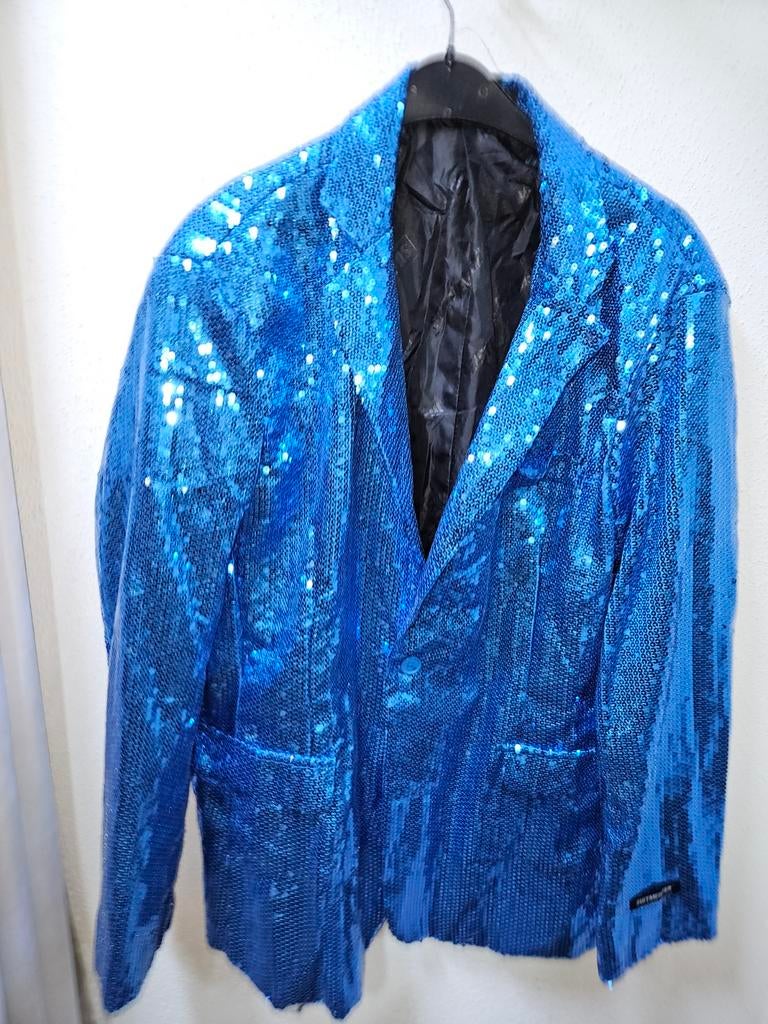 Carnavalsjas Pailletten Maat 56/58, Carnaval, Maat 56/58 (XL), Ophalen of Verzenden, Zo goed als nieuw