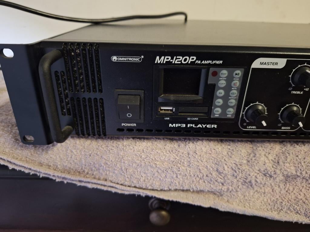 Omnitronic versterker mp 120 p, Verzenden, Minder dan 500 watt