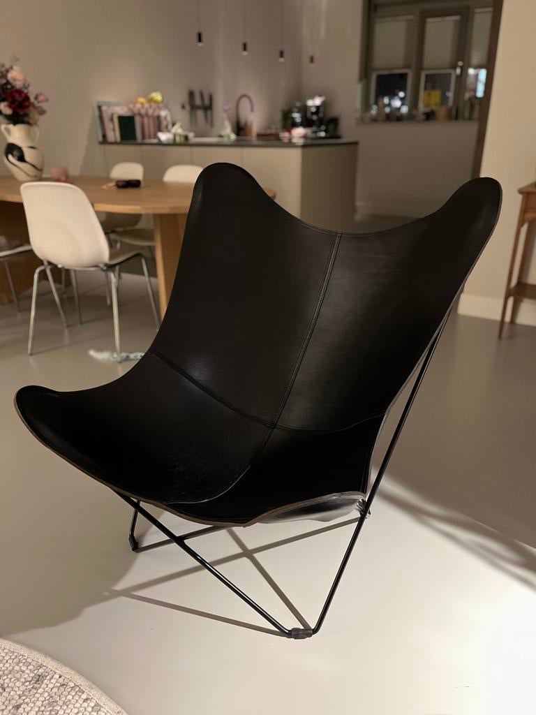 Cuero Design – Mariposa Chair (vlinderstoel) – Nieuwstaat!, Zwart, Leer, Ophalen of Verzenden, Zo goed als nieuw