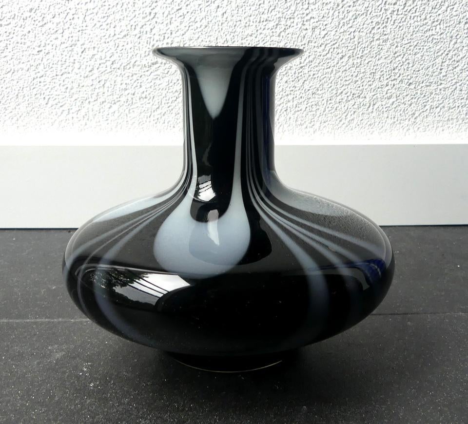 Joska Glashütte vintage glazen vaas glas zwart West-Germany, Gebruikt, Zwart, Ophalen of Verzenden, Glas