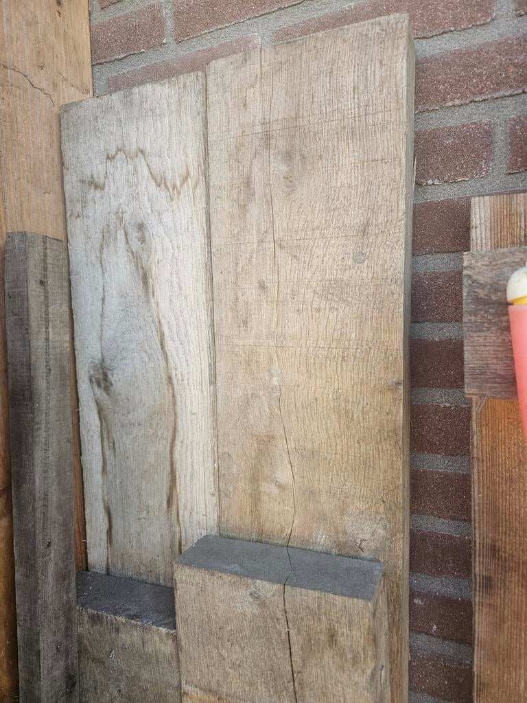 Eiken houten balken - Diverse afmetingen, Doe-het-zelf en Verbouw, Hout en Planken, Gebruikt, Eiken, Ophalen of Verzenden, Balk