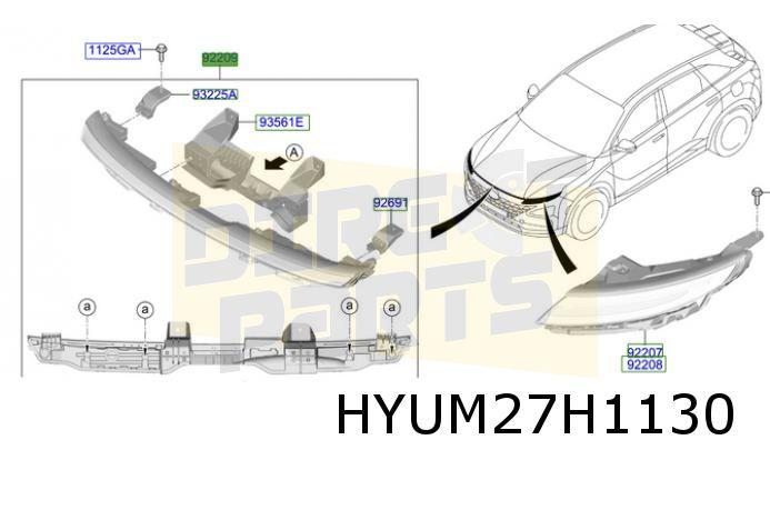 Hyundai Nexo (11/18-) lichtbalk midden voor Origineel! 92209, -, Verzenden, -, Nieuw