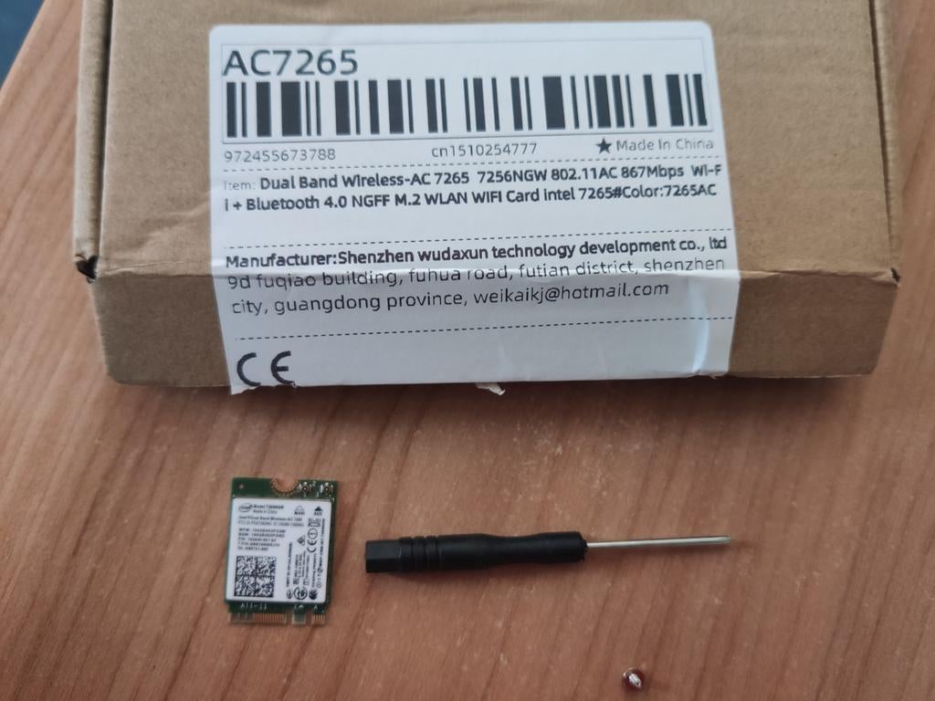 Intel 7265NGW WiFi Kaart - AC Dual Band M.2 (2.4 & 5 GHz), Ophalen of Verzenden, Zo goed als nieuw, Intern, Intel