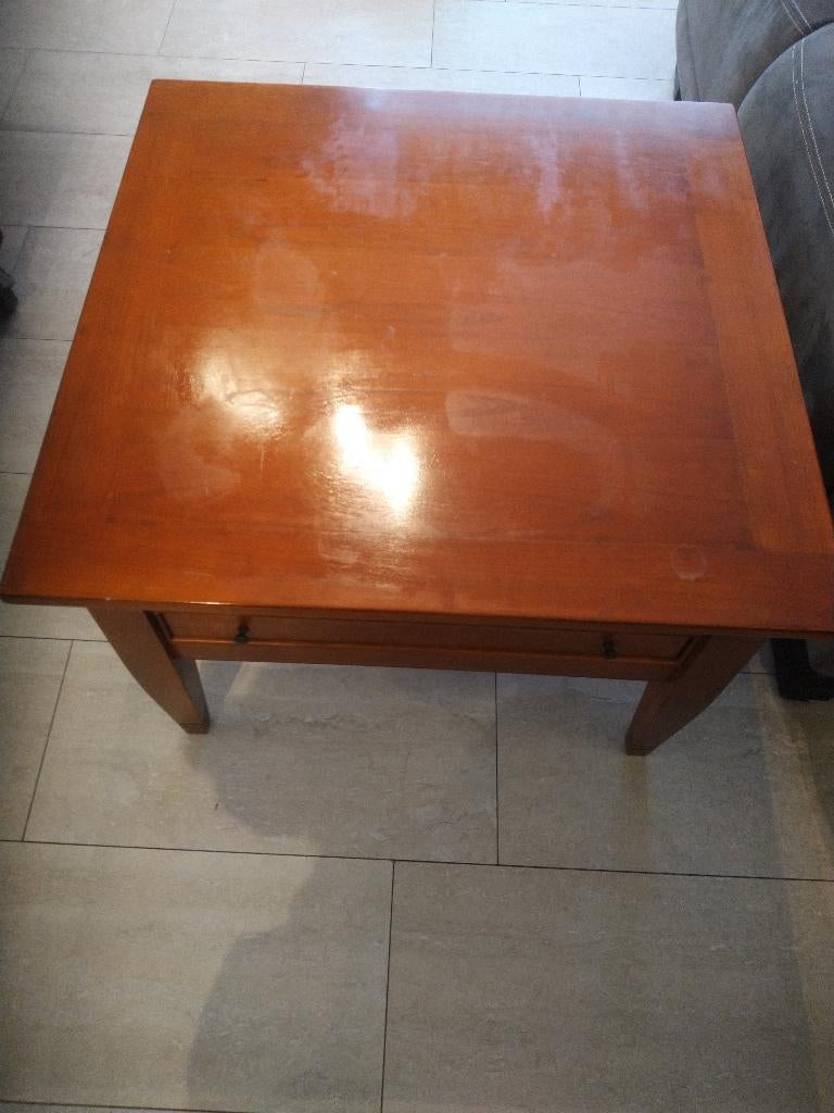 Teak salontafel met lade ,Stereokast met klep platenspeler, Huis en Inrichting, Ophalen, 50 tot 100 cm, Klassiek, Teakhout