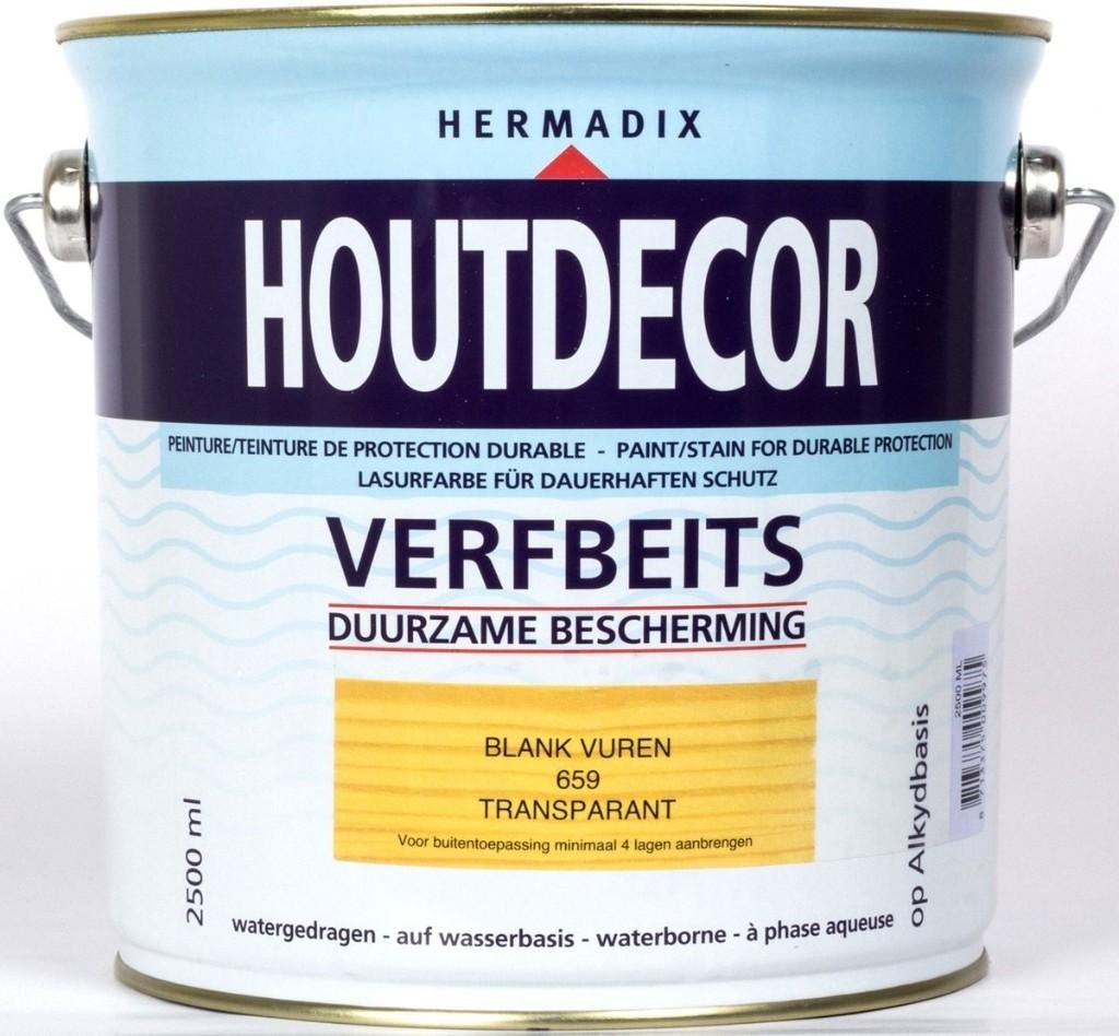 Hermadix houtdecor blank vuren 2,5 ltr, Ophalen, Overige materialen, Minder dan 3 meter, Nieuw