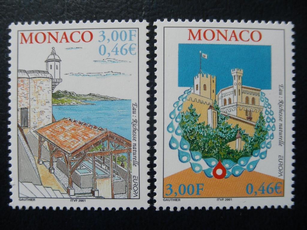 Postzegels Monaco 2001 Europazegels - cw. € 3,50 postfris., Ophalen of Verzenden, Postfris