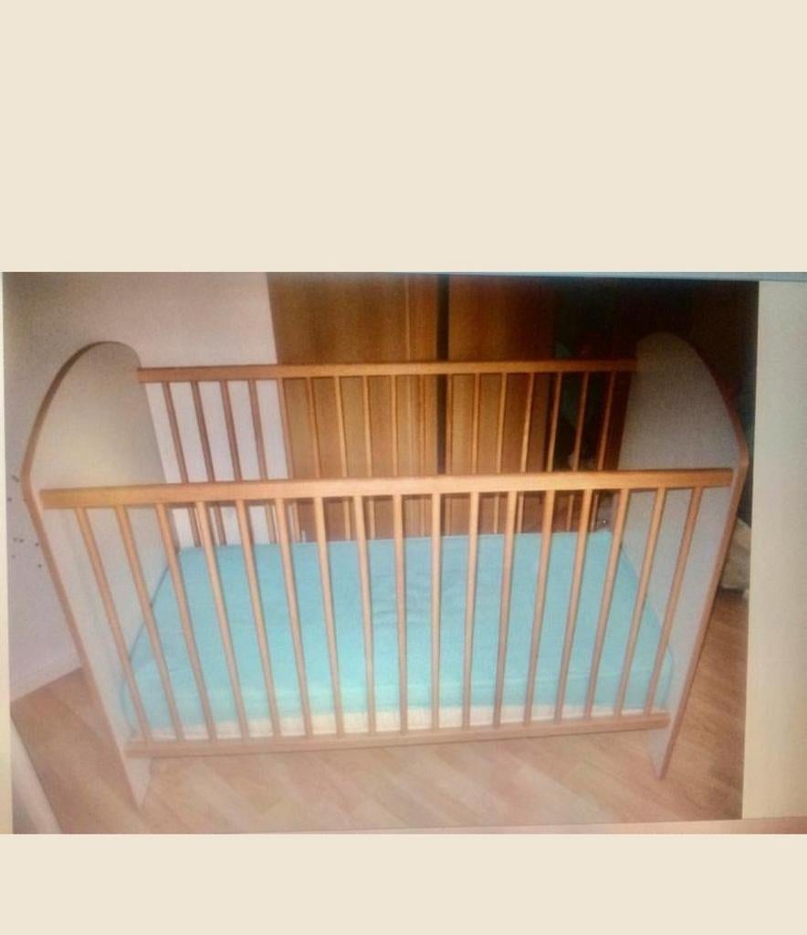 Houten ledikant met spijlen, Ophalen, Gebruikt, Minder dan 140 cm, Minder dan 70 cm