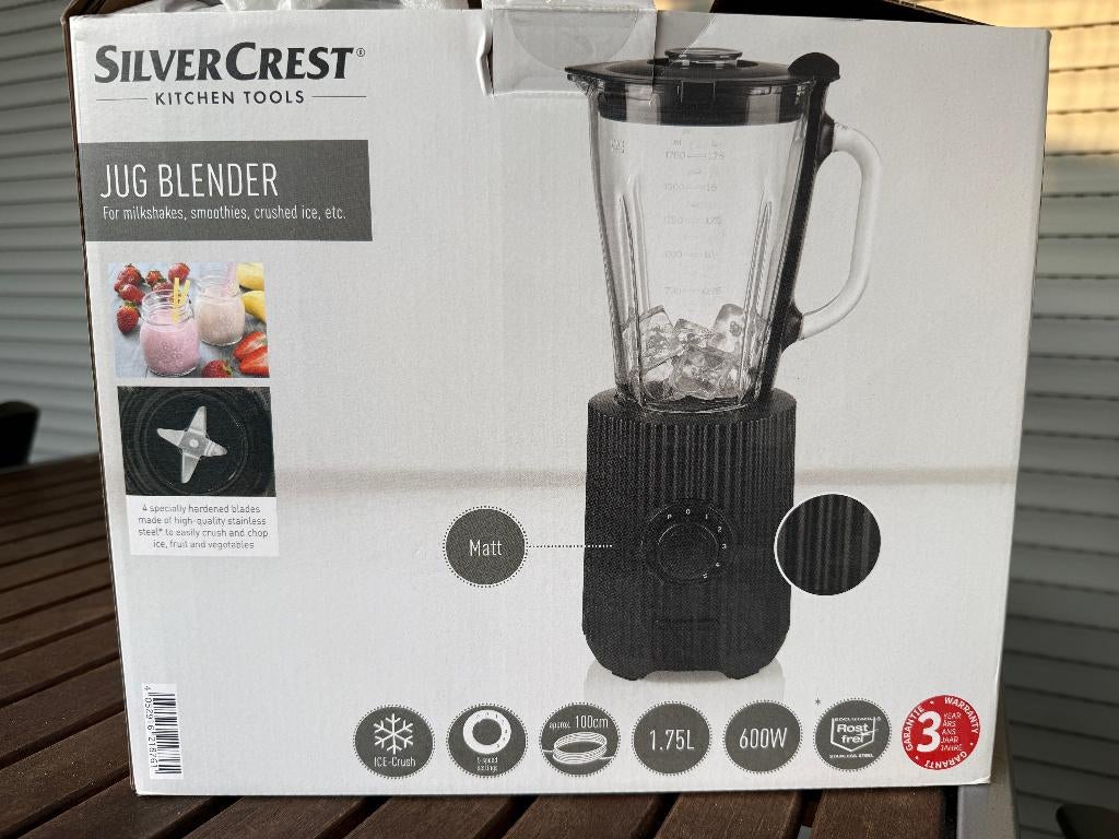 Blender Silvercrest nieuw 1,75L 600W ook ijs, Witgoed en Apparatuur, Blenders, Ophalen of Verzenden, Zo goed als nieuw, Blender
