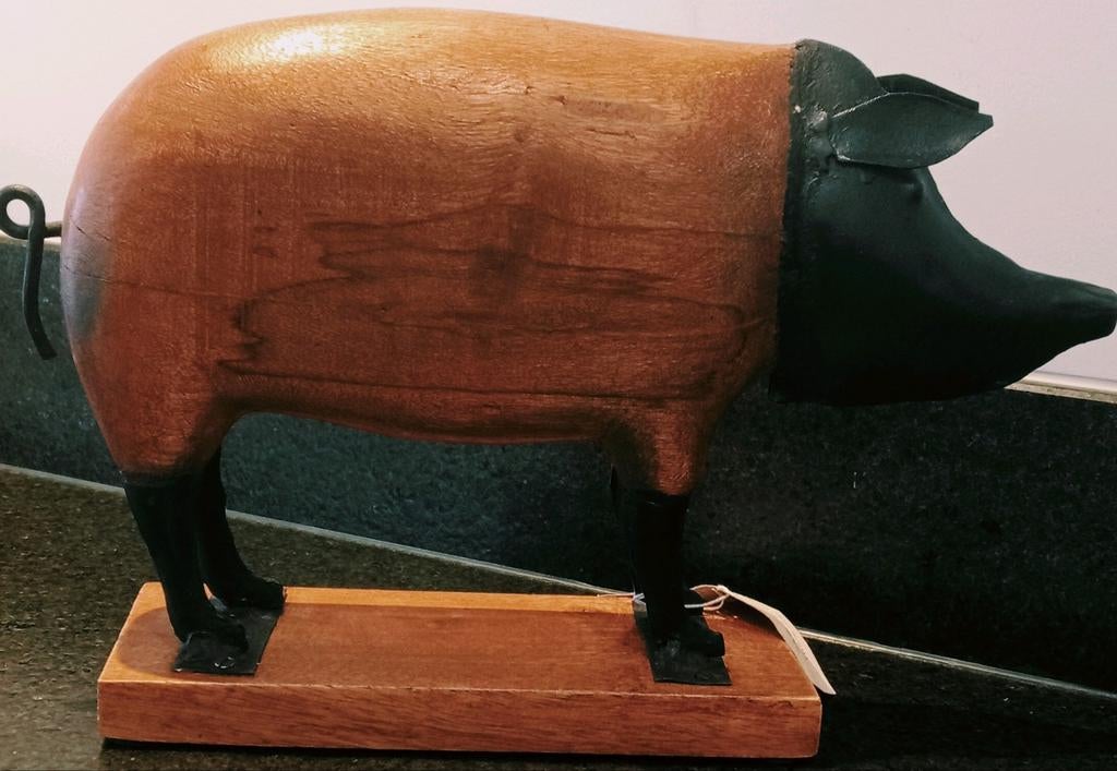 Houtsnijwerk Varken met Metaal - Holland Collection, Ophalen of Verzenden