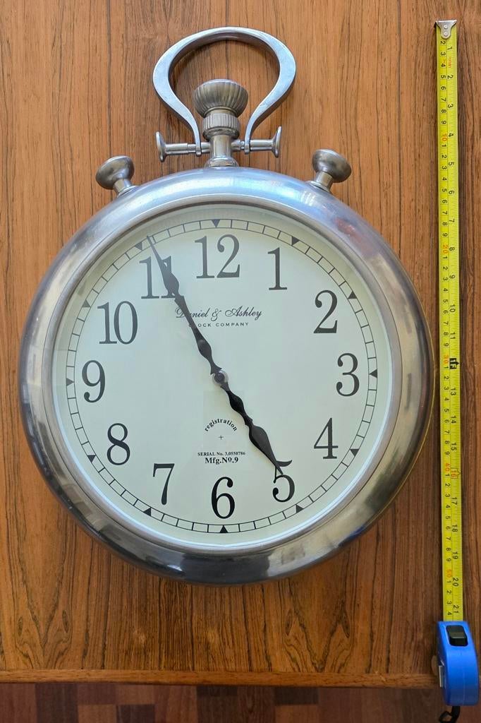 Grote wandklok Daniel & Ashley - Stopwatch design, Ophalen of Verzenden