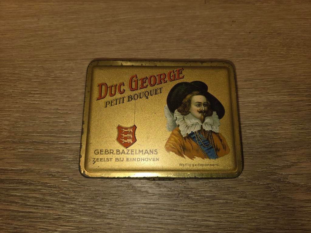 Vintage sigarenblikje Duc George Petit Bouquet a, Ophalen of Verzenden, Gebruikt, Overige, Overige merken