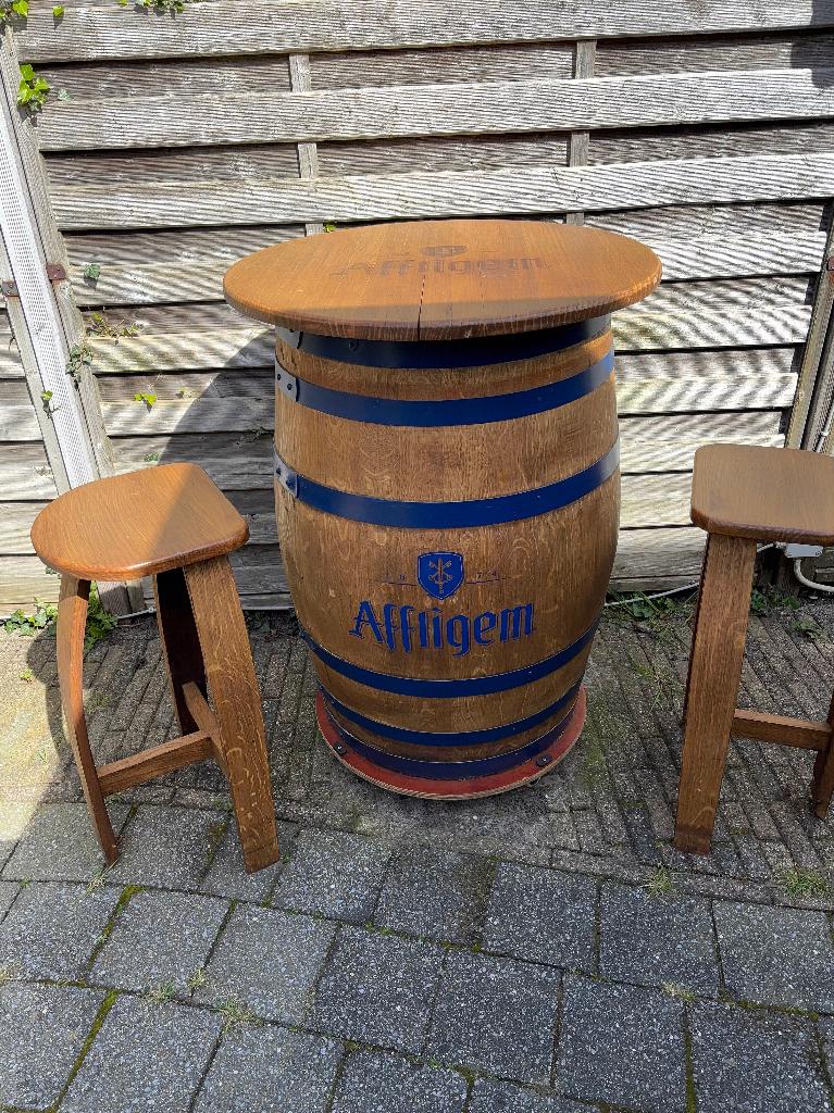 statafel van eikenhout met krukken, Huis en Inrichting, Tafels | Statafels, Ophalen, Nieuw