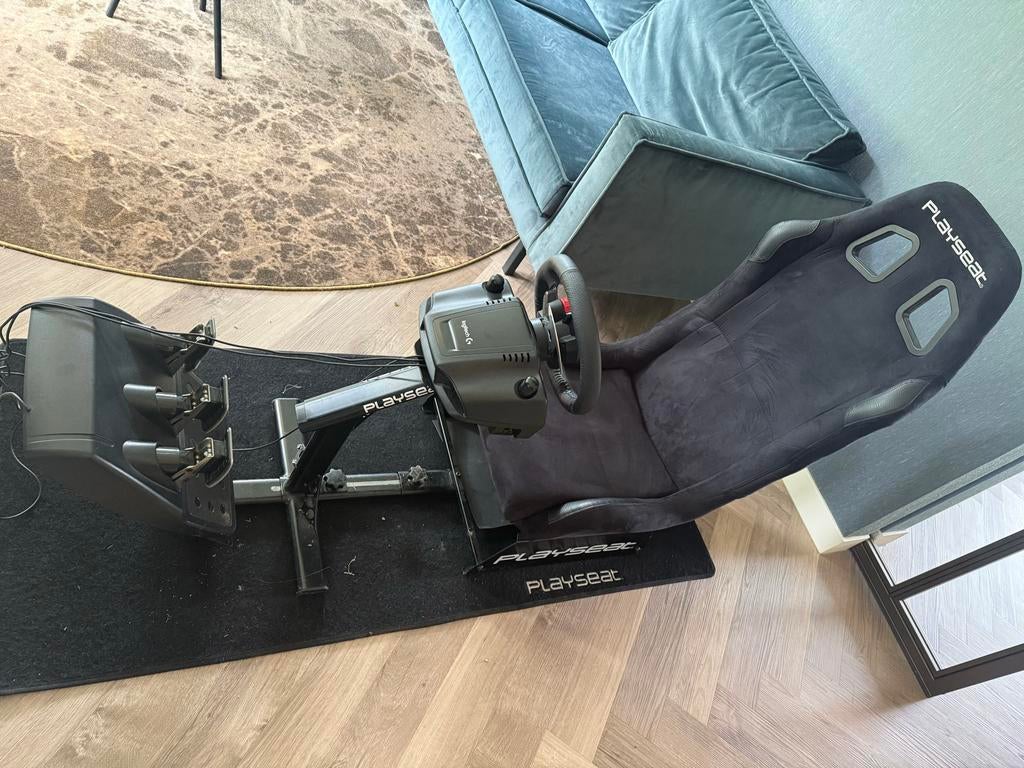 PlaySeat Formule 1 racestoel met Logitech stuur en pedalen, Ophalen, Gebruikt