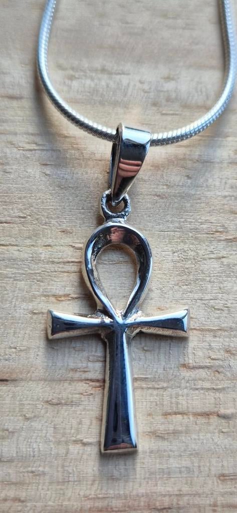 Zilveren kettinghanger Ankh, Nieuw, Ophalen of Verzenden, Kruis of Symbool, Zilver