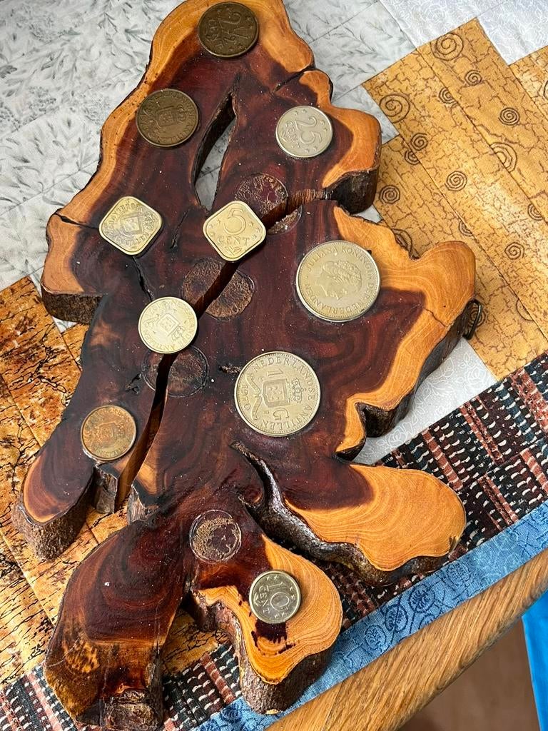 Nederlandse Antillen 1970/1974 munten op boomschijf, Ophalen of Verzenden, Koningin Juliana