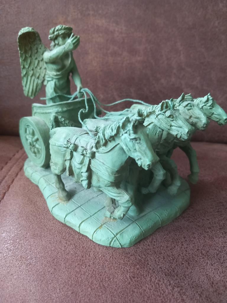 Romeinse Quadriga/Romeins beeld, Minder dan 20 cm, Ophalen of Verzenden, Steen of Keramiek, Scène