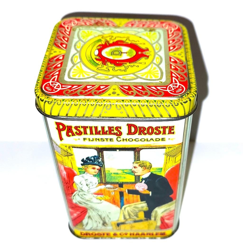 Droste Pastilles Fijnste CACAO Chocolade Vintage Retro blik, Ophalen of Verzenden, Gebruikt, Overige, Droste