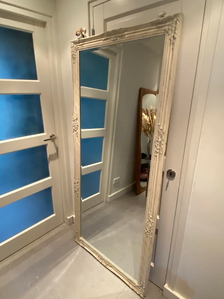 Grote brocante spiegel 184x84cm, Ophalen of Verzenden