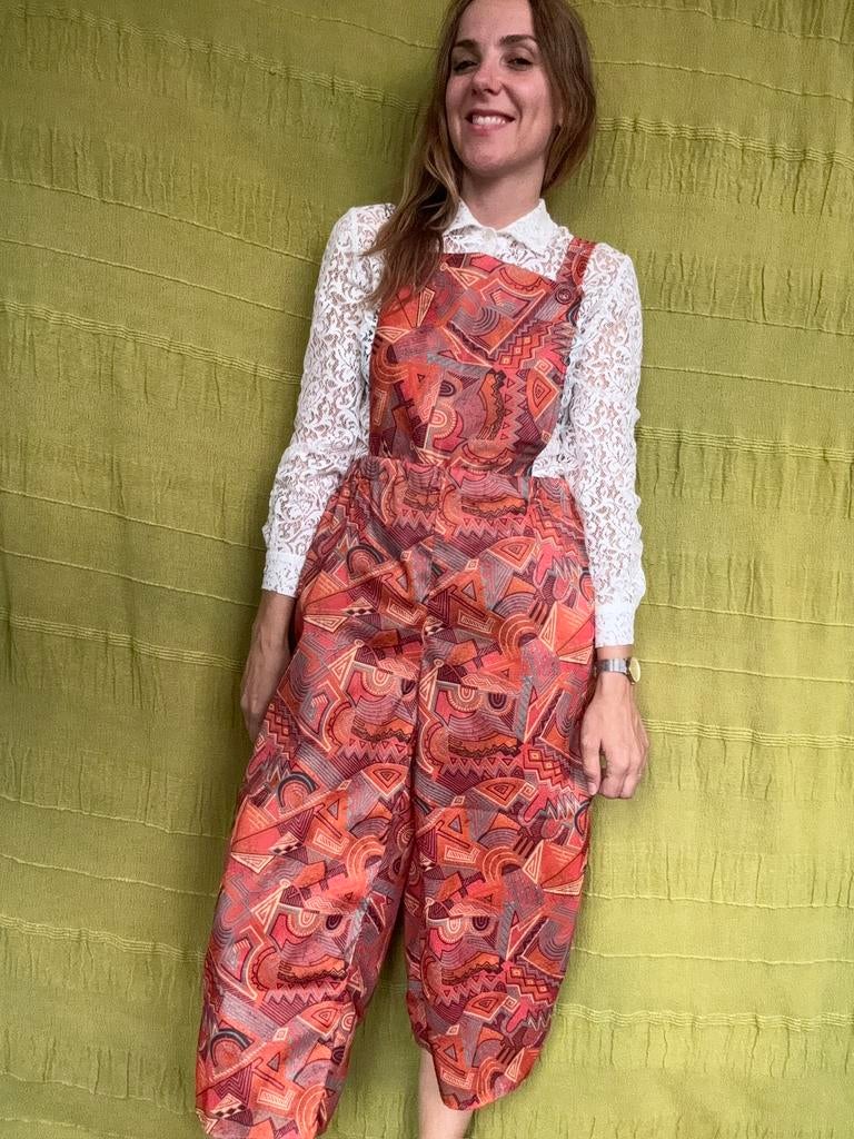 Handgemaakt tuinpak / tuinbroek - pak - print, Kleding | Dames, Jumpsuits, Maat 38/40 (M), Hgv, Hgv, Ophalen of Verzenden