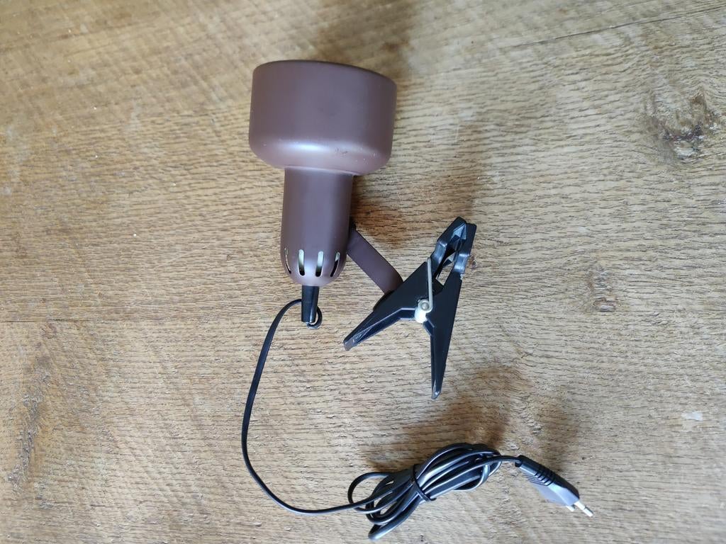 Jaren '70 Klemlamp Bruin - Vintage Design, Ophalen of Verzenden, Gebruikt, Vintage, Jaren '70, Retro