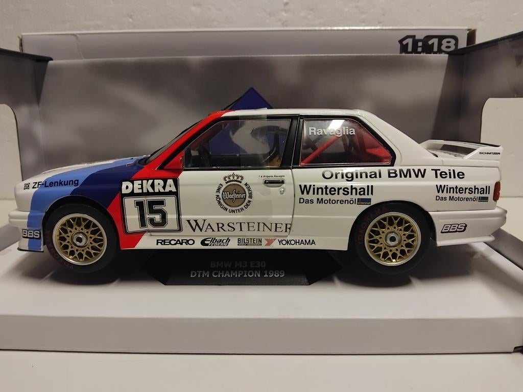 BMW M3 M Power E30 DTM Champion wit 1989 Solido 1:18 KRD, Hobby en Vrije tijd, Modelauto's | 1:18, Ophalen of Verzenden, Zo goed als nieuw